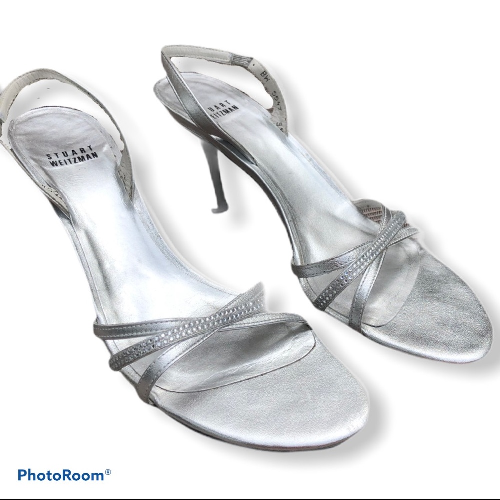Stuart Weitzman Silver Pump Heels Size 8